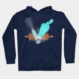 Baking Necessities, in blue Hoodie